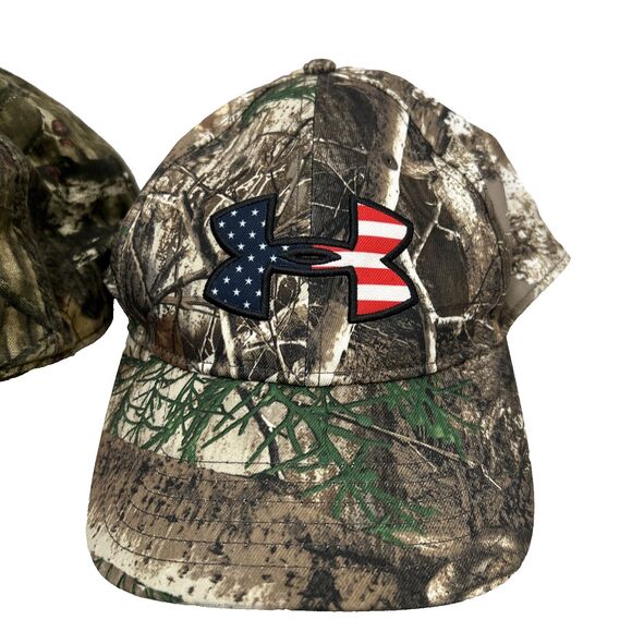 LOT OF 3 - CAMOUFLAGE HATS - HAWKEYES - CABELA’S - UNDER ARMOUR - Picture 4 of 9